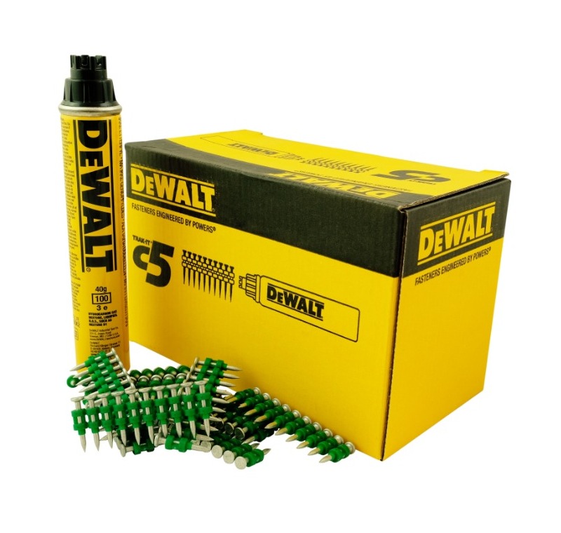 25 mm. DEWALT Çelik Çivi + Gaz  800 Adet -