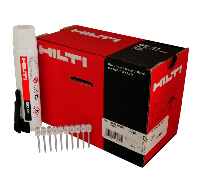 39 mm. HILTI Çivi + Gaz 750 Adet -