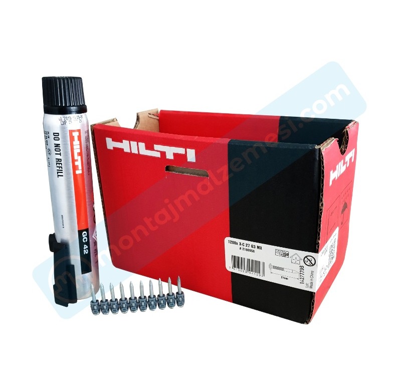 Hilti GX3 - 27 mm. 1200 adet çivi + 1 adet gaz