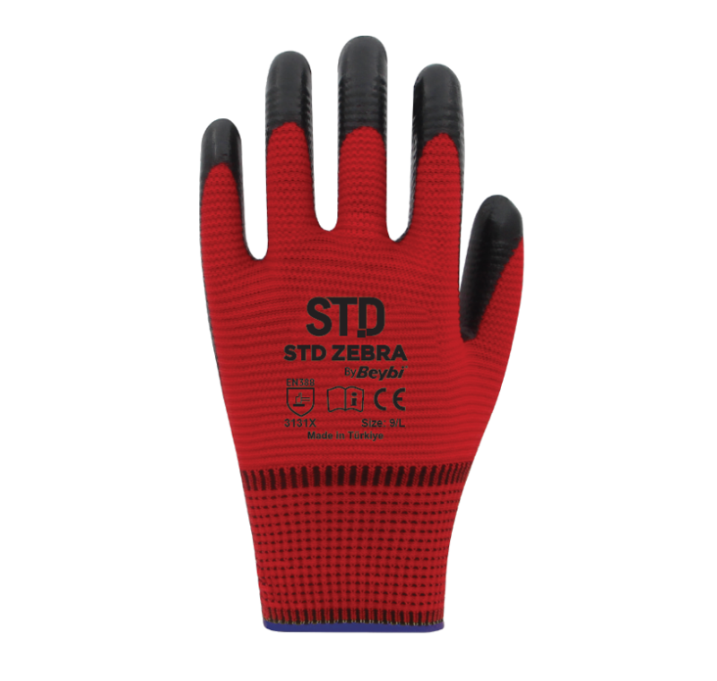 STD ZEBRA POLYESTER ELDİVEN -